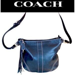 COACH Soho Black Leather Swingpack Small Crossbody Bag, EUC